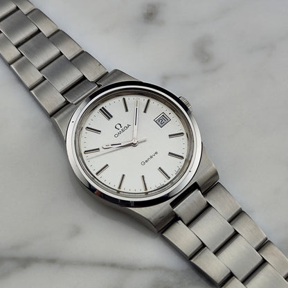 OMEGA Genève Steel Bracelet Omega Signed Crystal [REF. 136.0103]