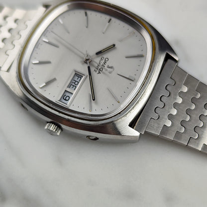 Omega Genéve Steel Quartz Silver Dial Rare German Day-Date 1973 [REF. 196.0066]