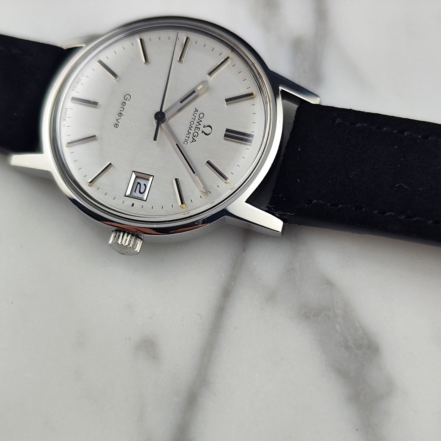 Omega Genéve Steel Silver Dial Date 1974 [REF. 166.0163]