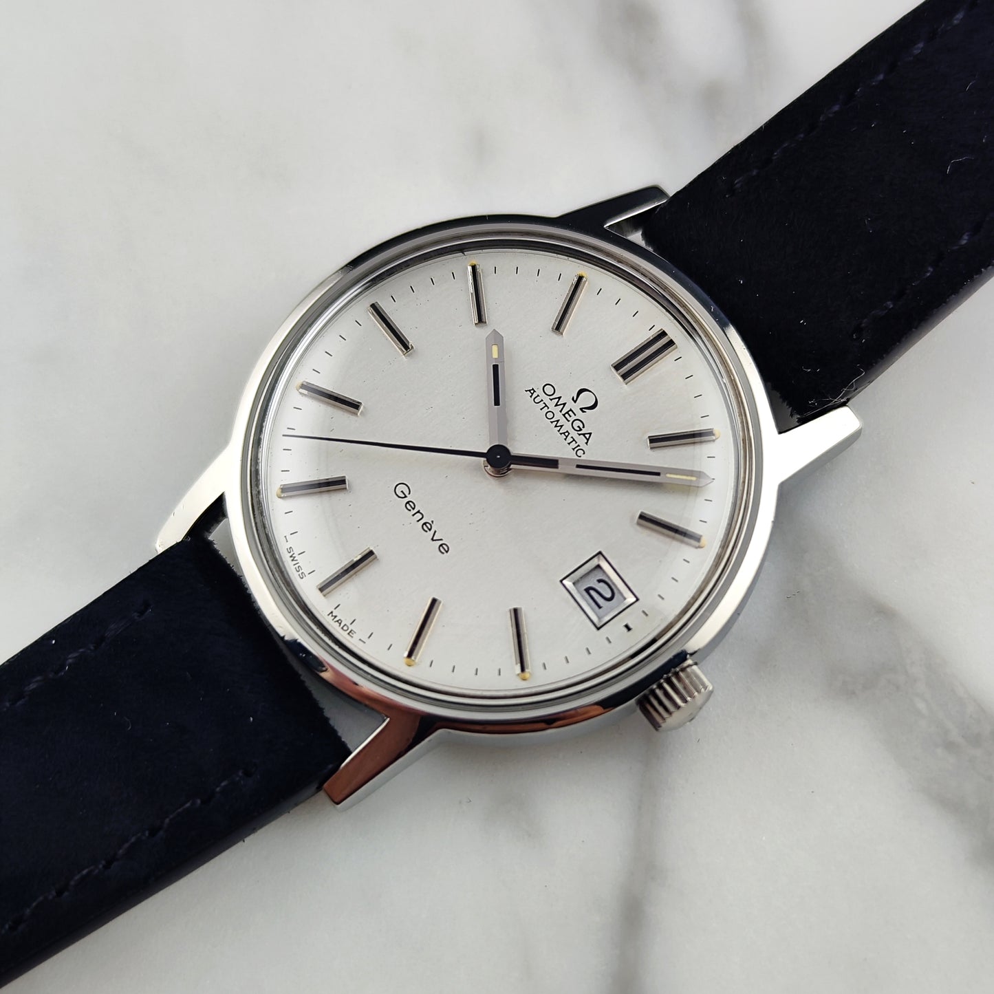 Omega Genéve Steel Silver Dial Date 1974 [REF. 166.0163]