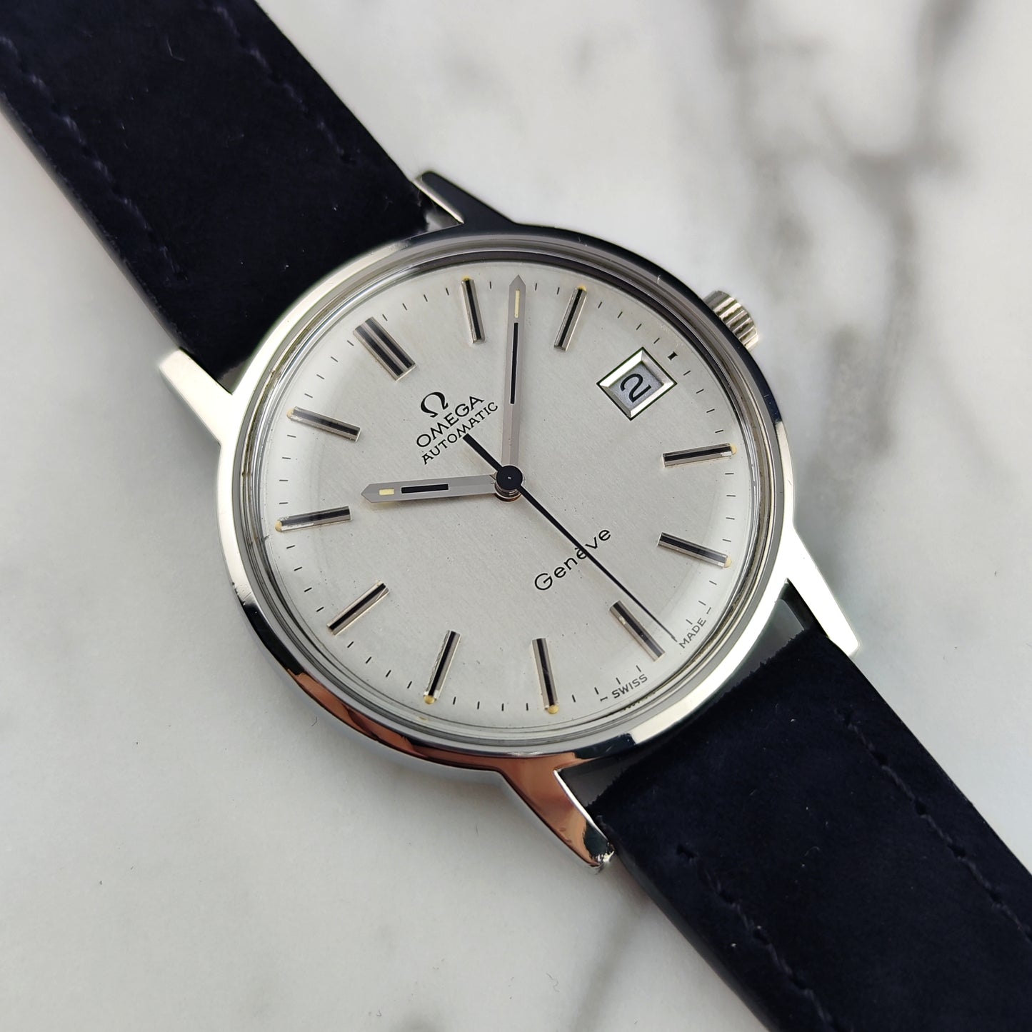 Omega Genéve Steel Silver Dial Date 1974 [REF. 166.0163]