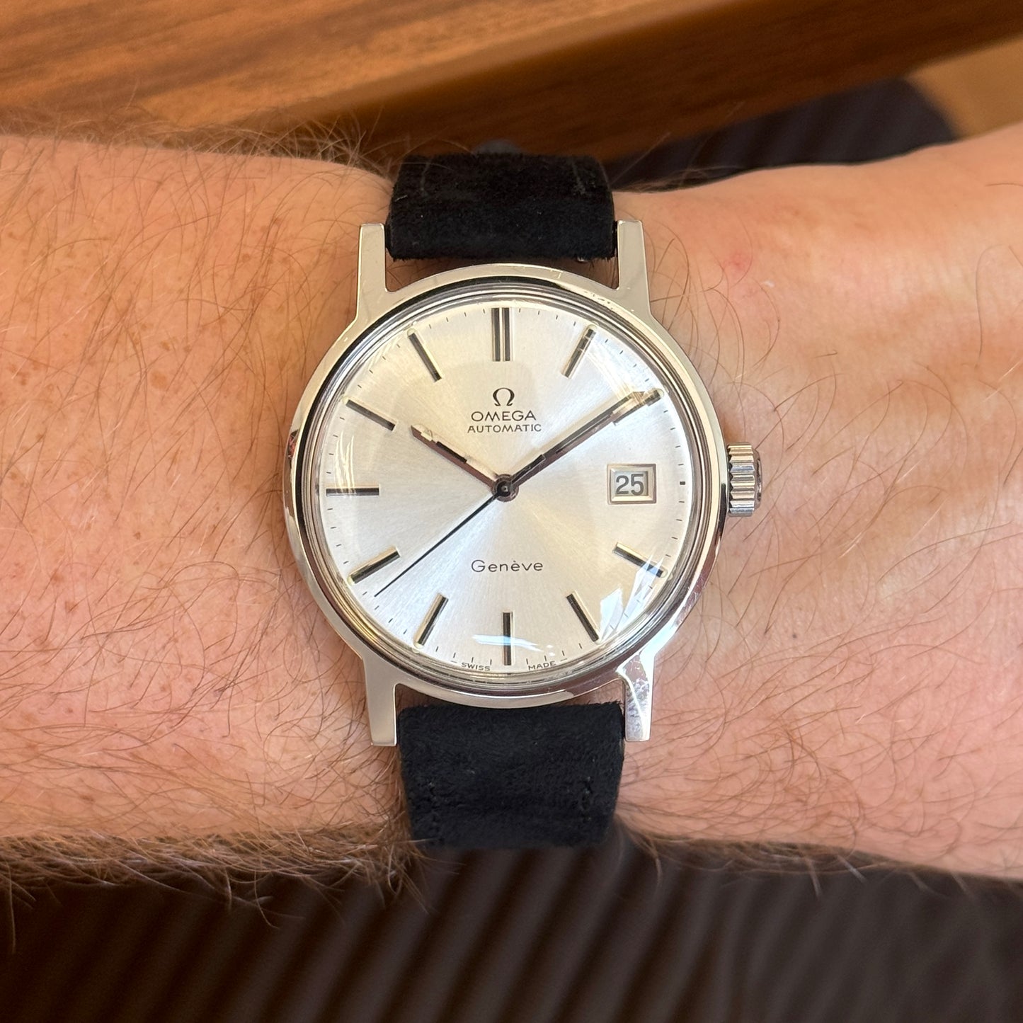 Omega Genéve Steel Silver Dial Date 1974 [REF. 166.0163]