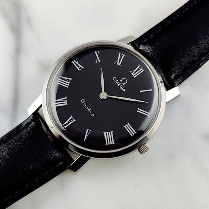 OMEGA Genéve Super Rare Black Roman Dial 1973 [REF. 111.0108]