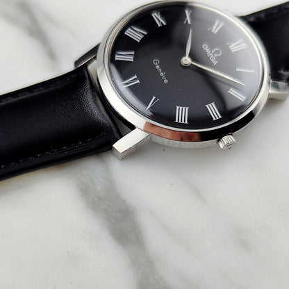 OMEGA Genéve Super Rare Black Roman Dial 1973 [REF. 111.0108]