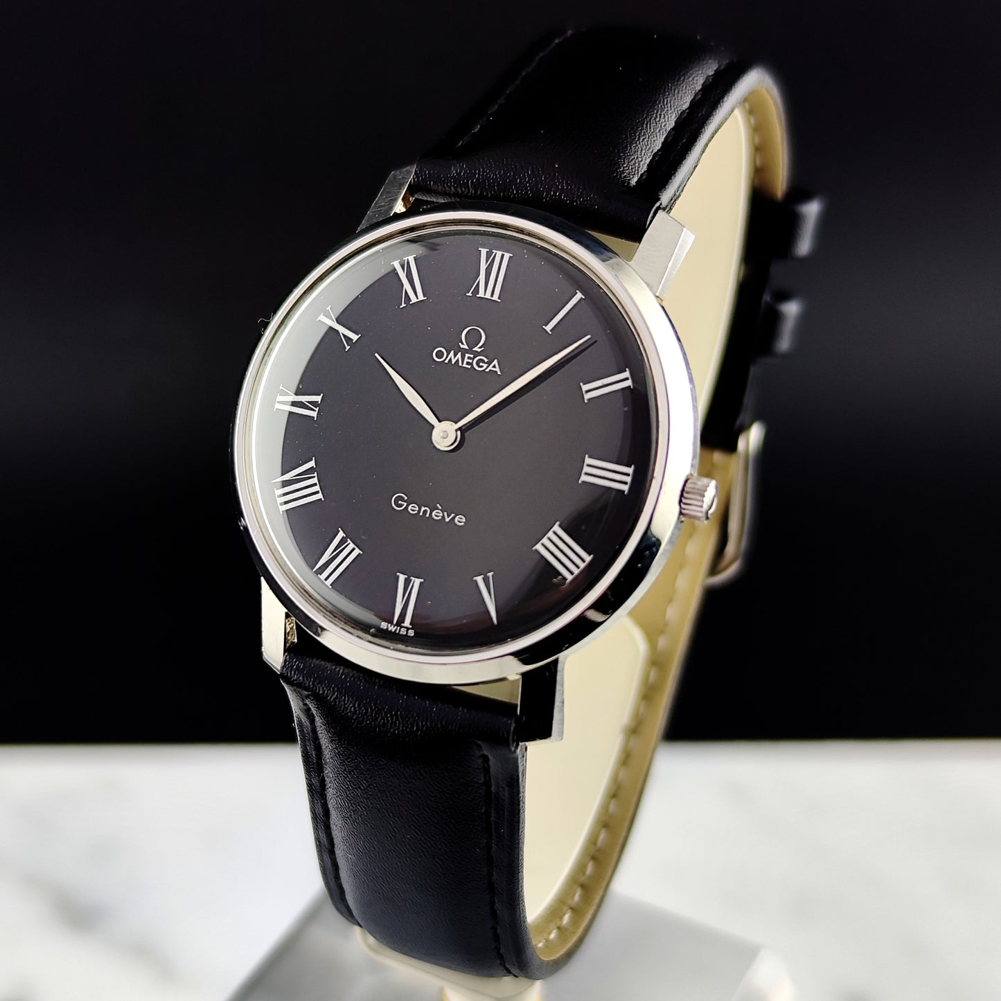 OMEGA Genéve Super Rare Black Roman Dial 1973 [REF. 111.0108]