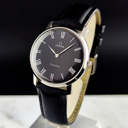 OMEGA Genéve Super Rare Black Roman Dial 1973 [REF. 111.0108]