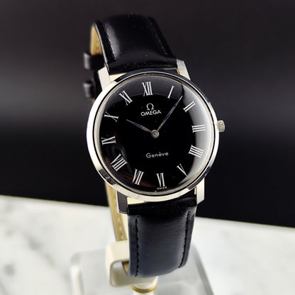 OMEGA Genéve Super Rare Black Roman Dial 1973 [REF. 111.0108]