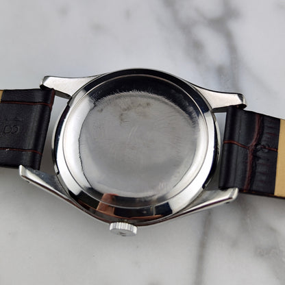 Omega Jumbo Waffle Dial Rare 1950 – Gehäuseboden mit Krone