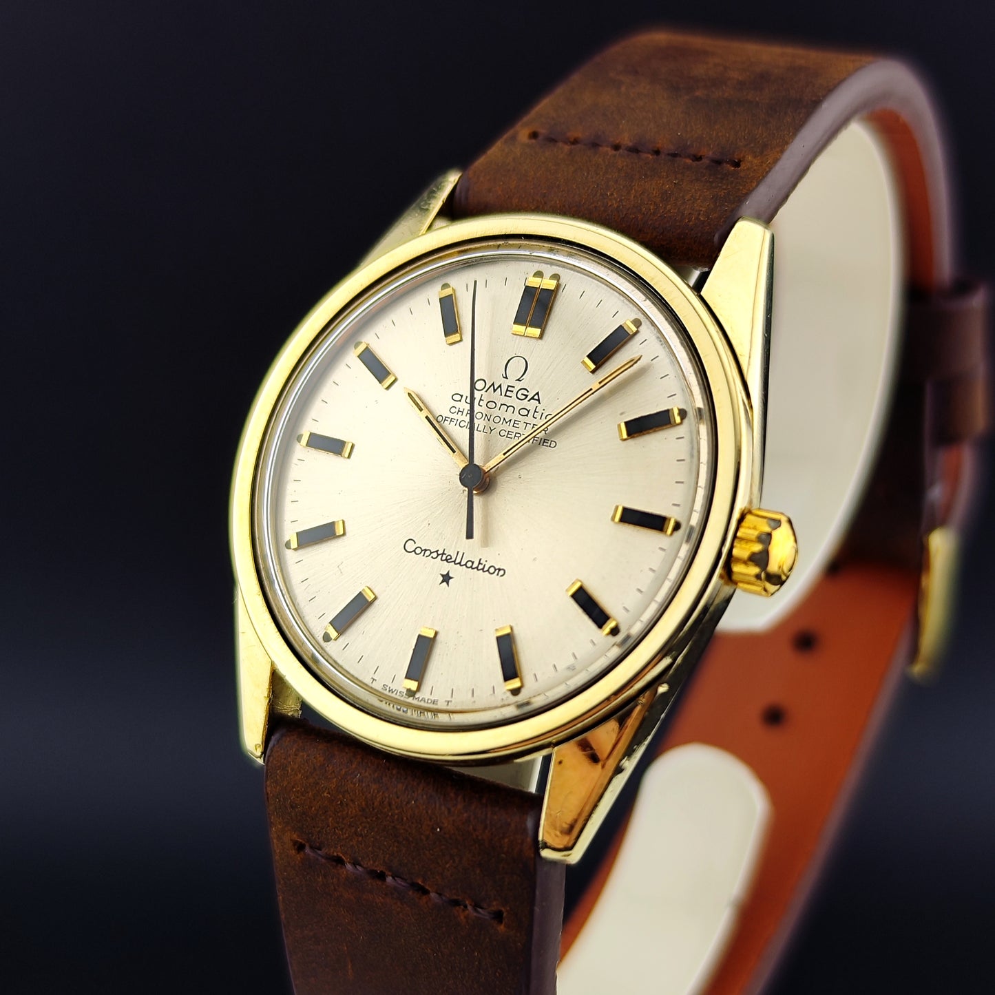 OMEGA Constellation Chronometer Gold 1966 Signed Omega Crystal [REF. 167.021]