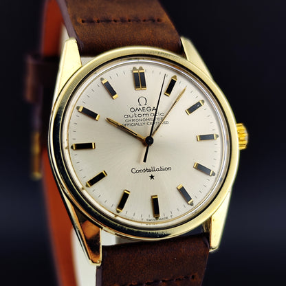 OMEGA Constellation Chronometer Gold 1966 Signed Omega Crystal [REF. 167.021]