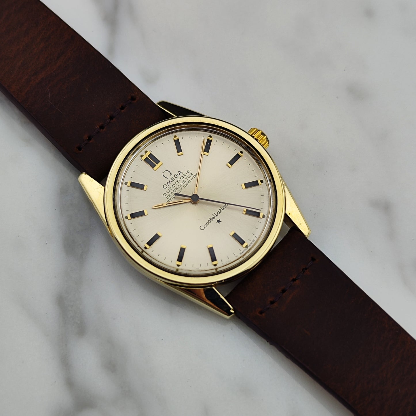 OMEGA Constellation Chronometer Gold 1966 Signed Omega Crystal [REF. 167.021]