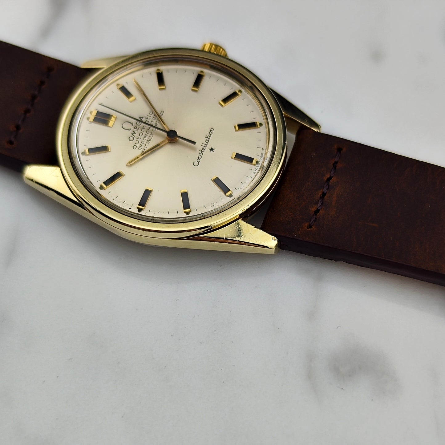 OMEGA Constellation Chronometer Gold 1966 Signed Omega Crystal [REF. 167.021]