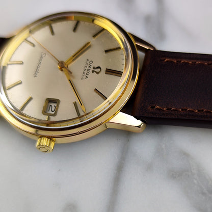 Omega Seamaster Automatic Gold Champagne White Dial 1966 Serviced 10/2026 – Bild 10