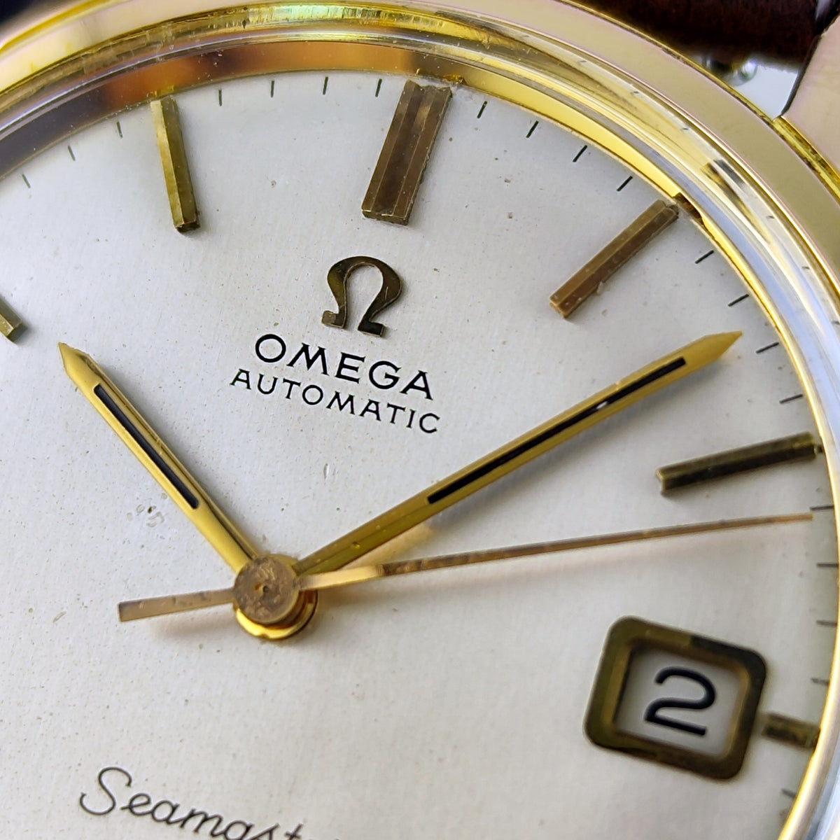 Omega Seamaster Automatic Gold Champagne White Dial 1966 Serviced 10/2026 – Bild 3
