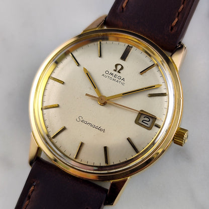 Omega Seamaster Automatic Gold Champagne White Dial 1966 Serviced 10/2026 – Bild 9