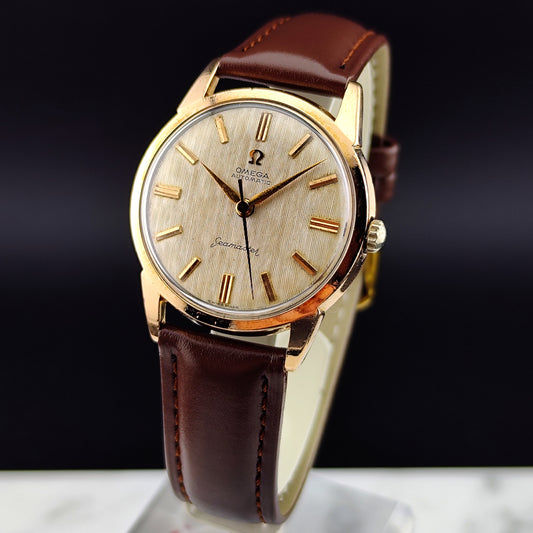 OMEGA Seamaster Automatic Gold Super Rare Line/Tapestry Dial 1960 [REF. 14704]