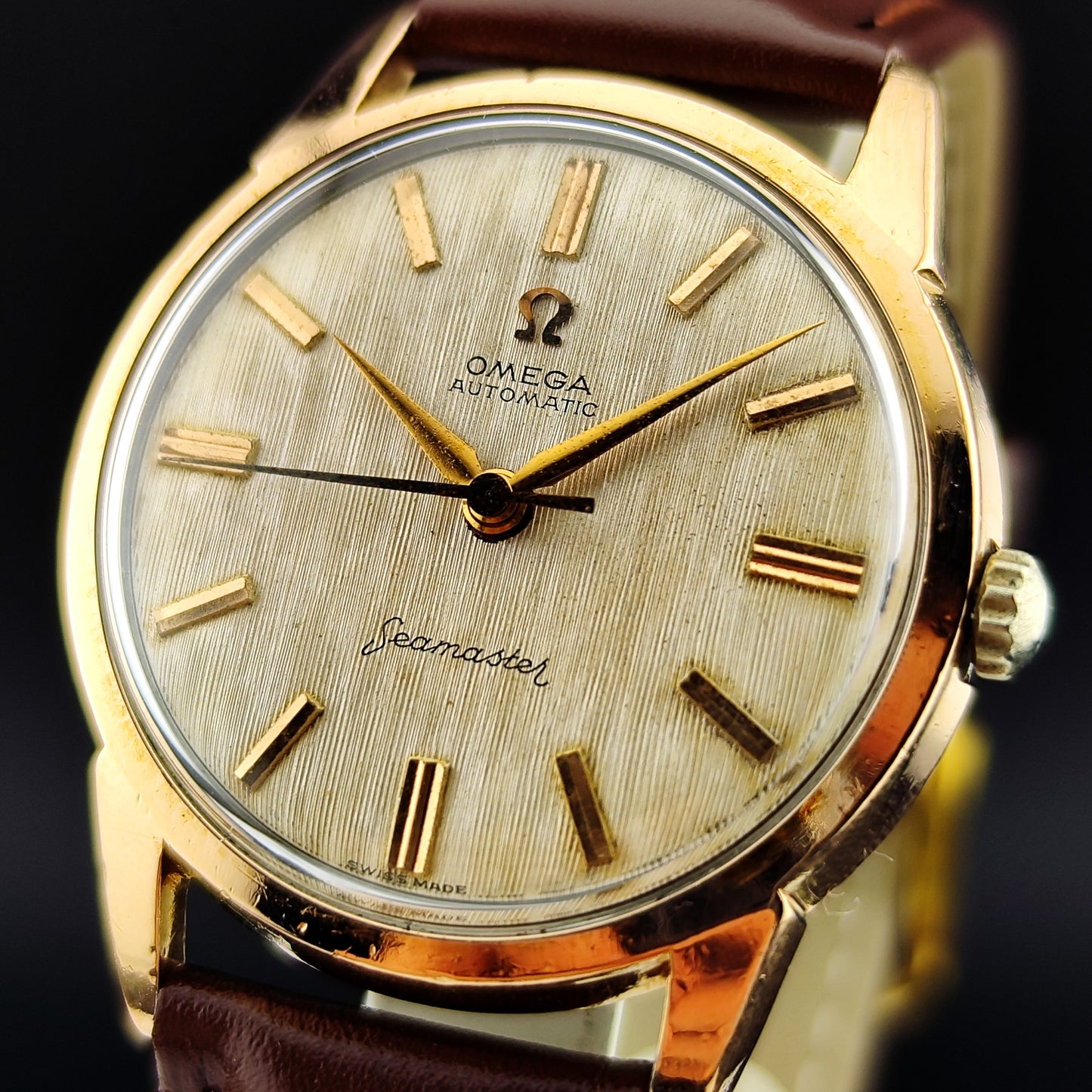 OMEGA Seamaster Automatic Gold Super Rare Line/Tapestry Dial 1960 [REF. 14704]