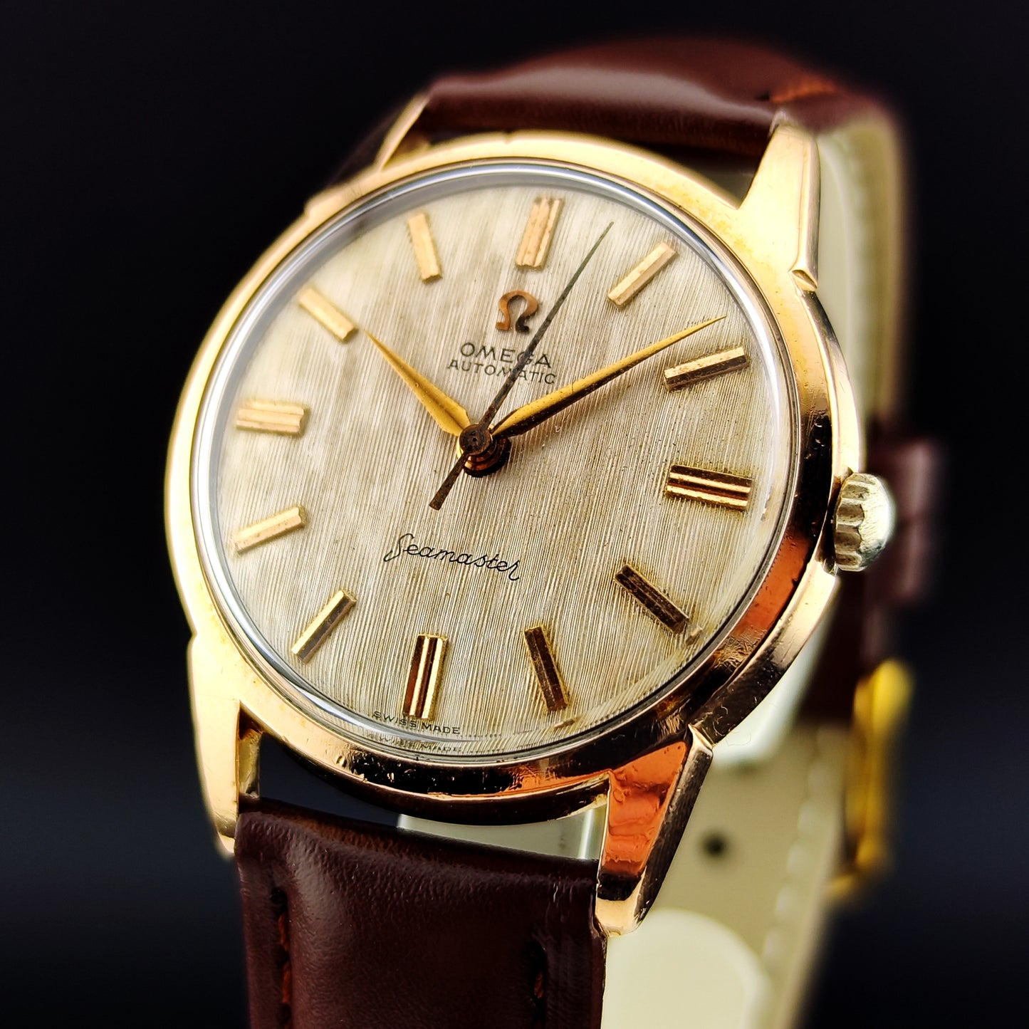 OMEGA Seamaster Automatic Gold Super Rare Line/Tapestry Dial 1960 [REF. 14704]
