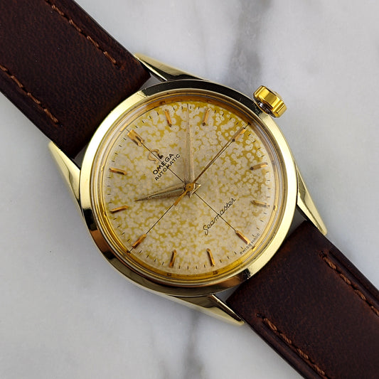 Omega Seamaster Automatic Gold Tropical Patina Dial Rare Patina 1956 Serviced 09/2026 – Bild 1