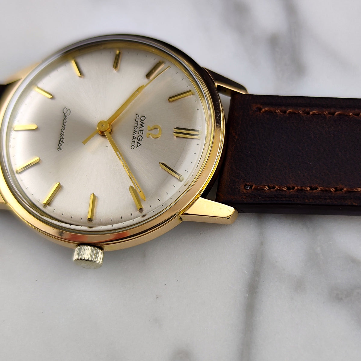 Omega Seamaster Automatic Gold White Dial 1965 – Bild 10