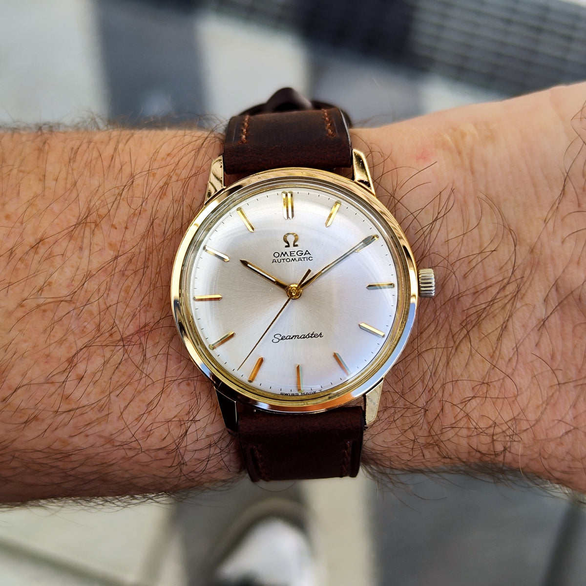 Omega Seamaster Automatic Gold White Dial 1965 – Bild 2