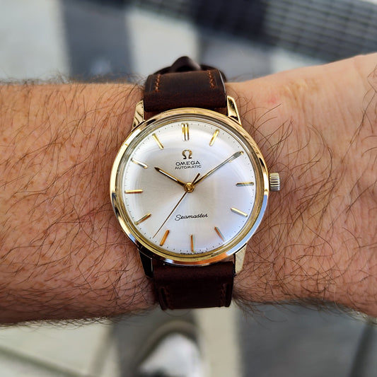 Omega Seamaster Automatic Gold White Dial 1965 – Bild 2