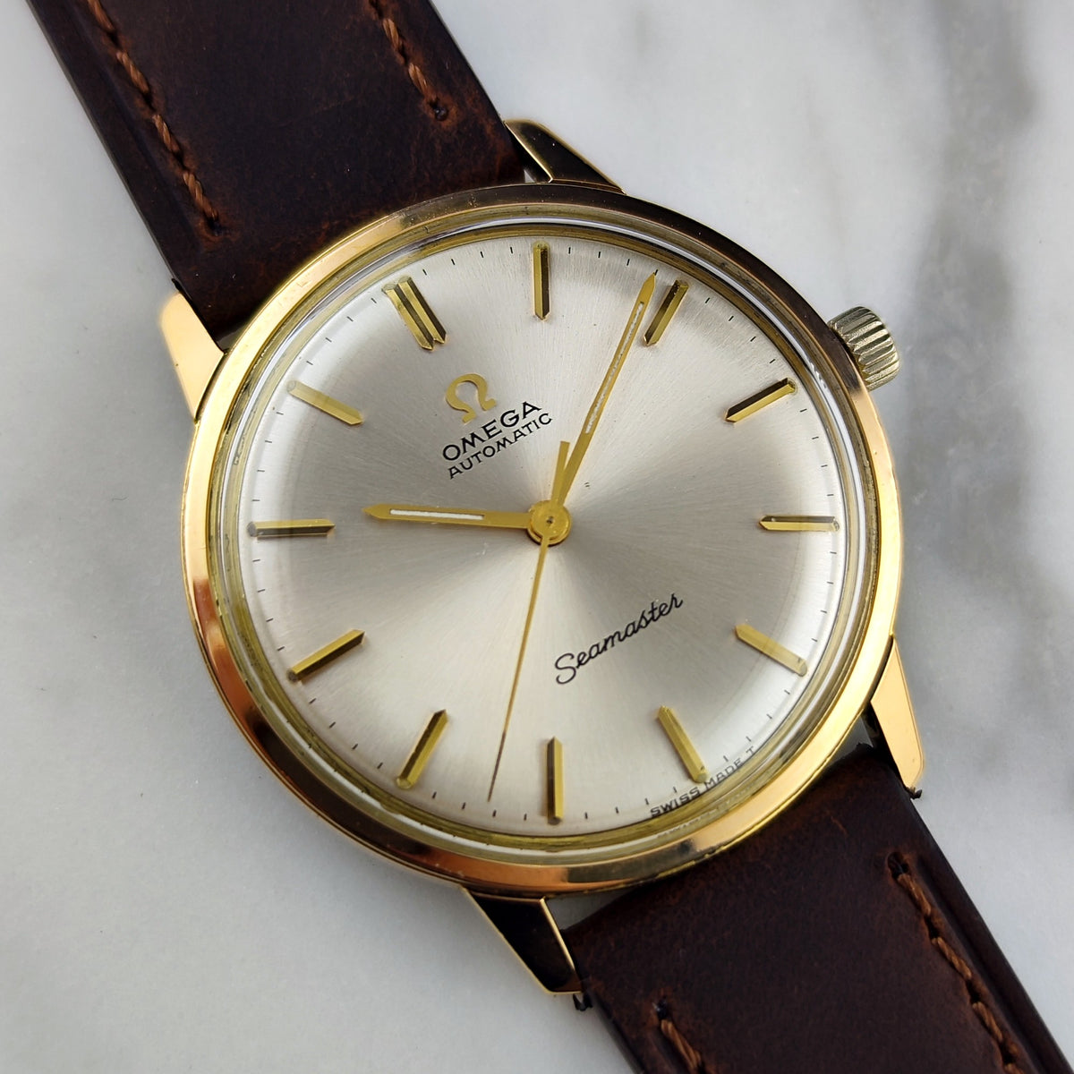 Omega Seamaster Automatic Gold White Dial 1965 – Bild 8