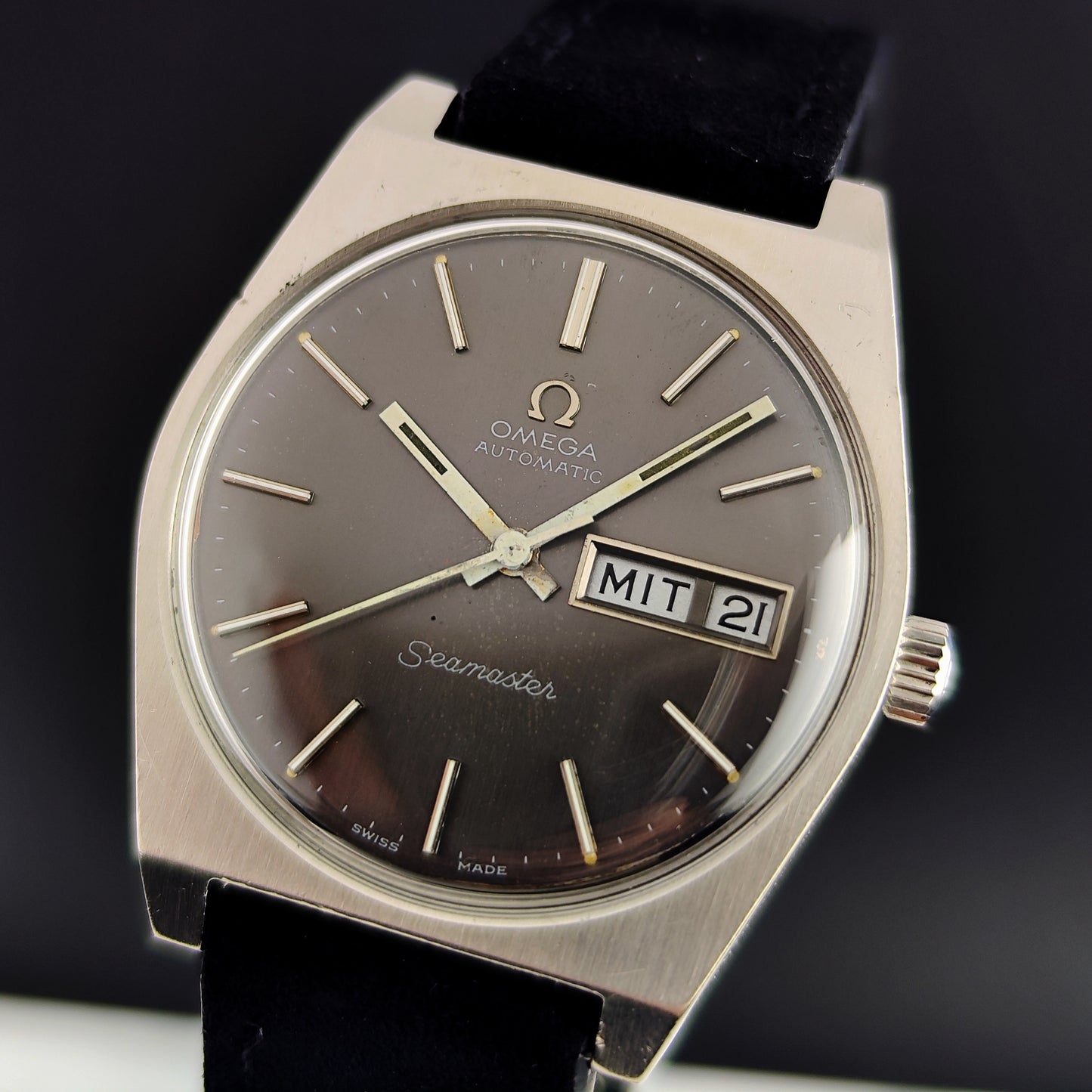 OMEGA Seamaster Automatic Grey Dial German Day-Date 1972 Serviced 07/2026 [REF. 166.0120]