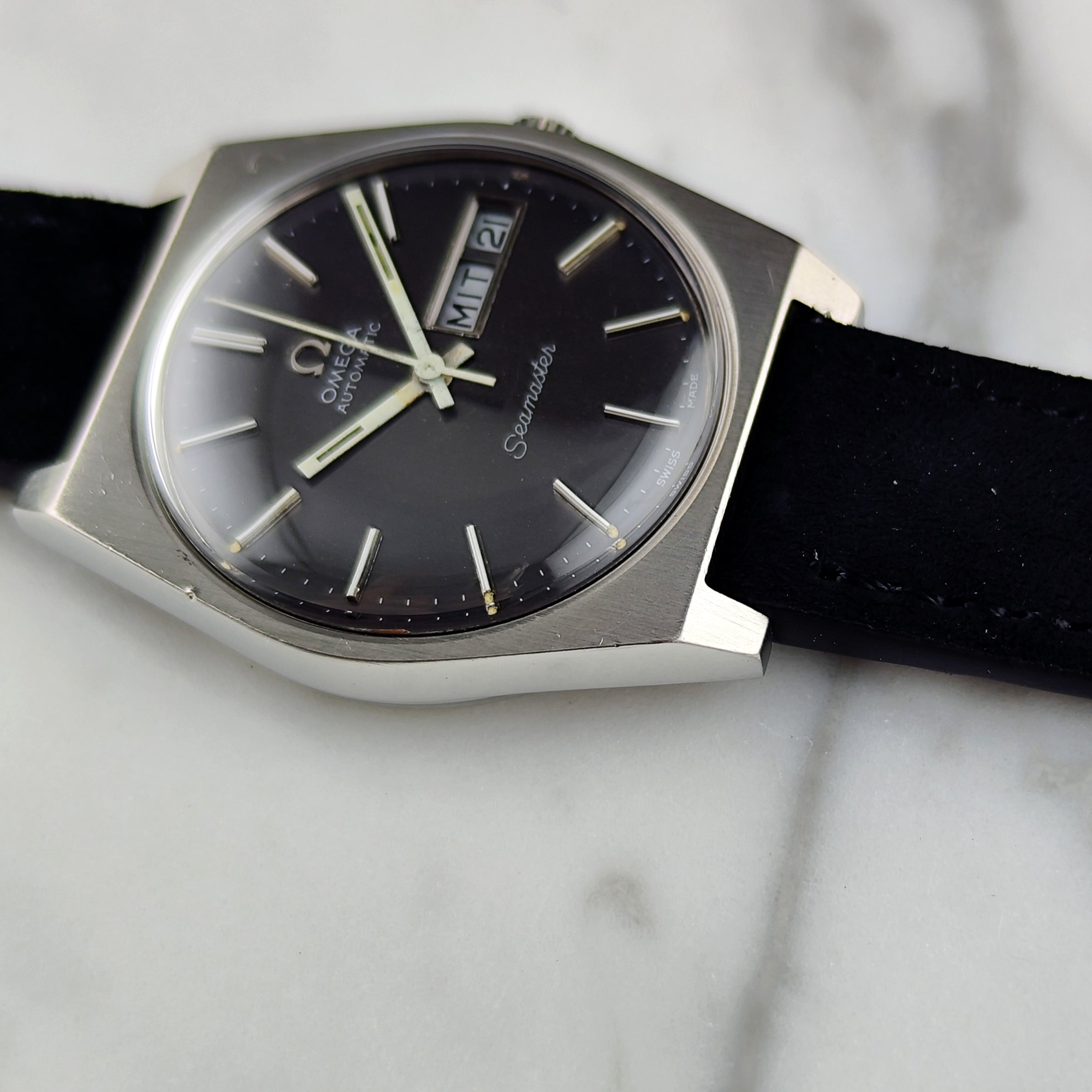 OMEGA Seamaster Automatic ヴィンテージ OMEGA Seamaster Automatic Grey Dial German Day-Date 1972 Serviced