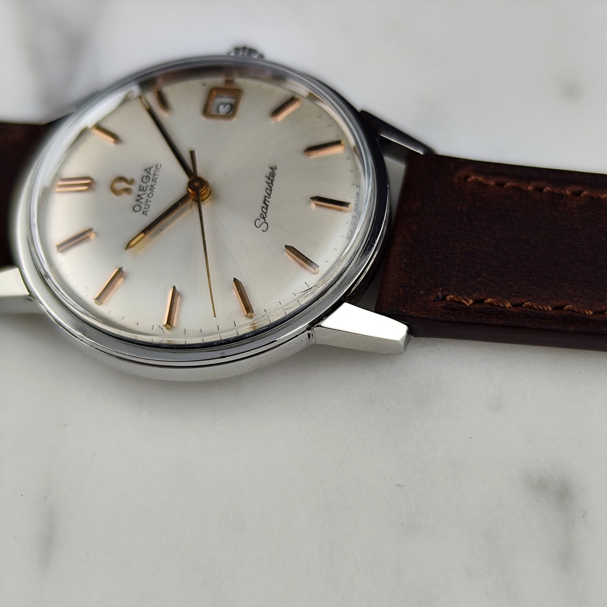 Omega Seamaster Automatic White Dial Rose Date 1966 Serviced 09/2026 [REF. 166.002]