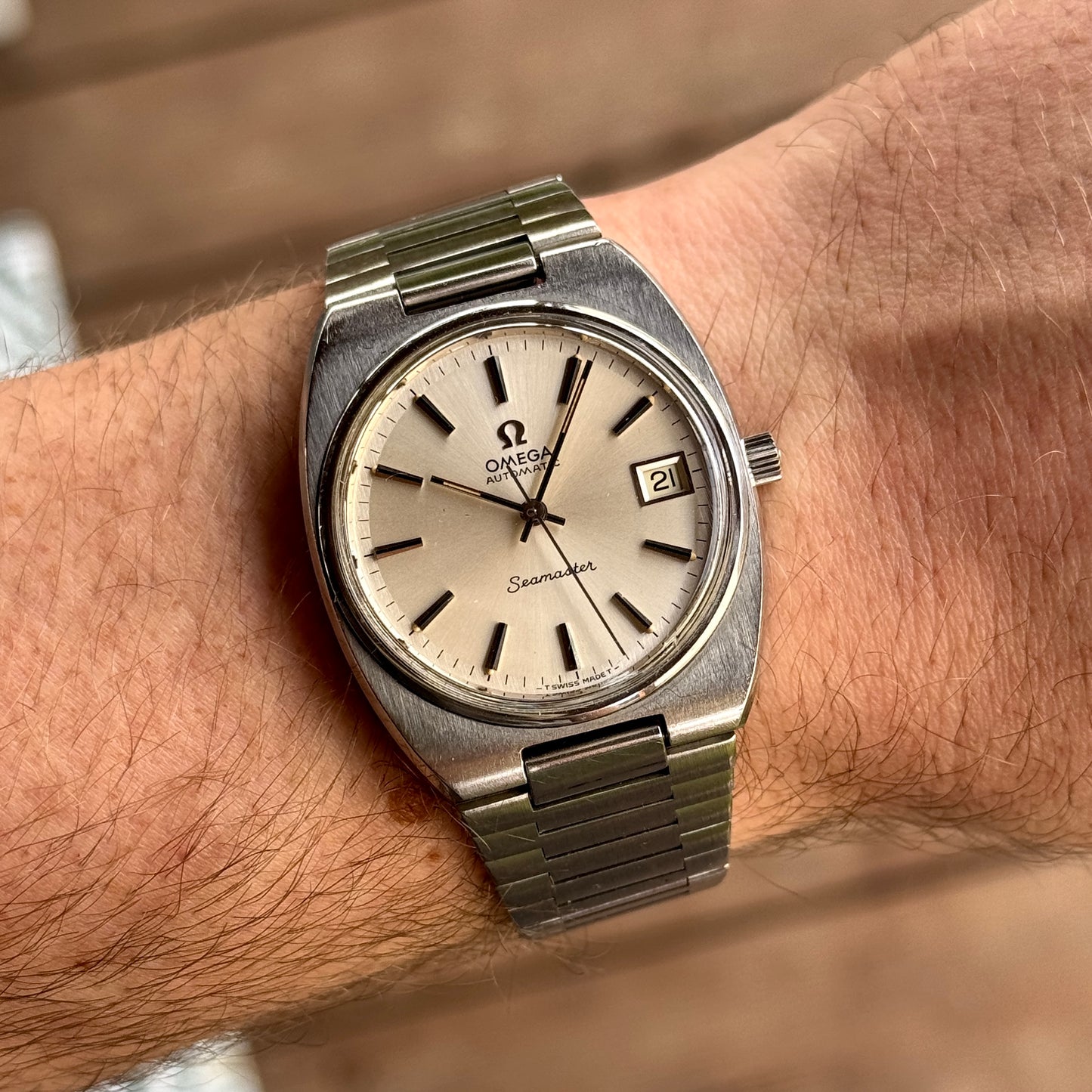 OMEGA Seamaster Automatic Steel Date 1974 Serviced 04/2026 [REF. 166.0206]