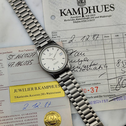 OMEGA Seamaster Automatic White Dial Fullset Box and Papers 1982 [REF. 166.0277]