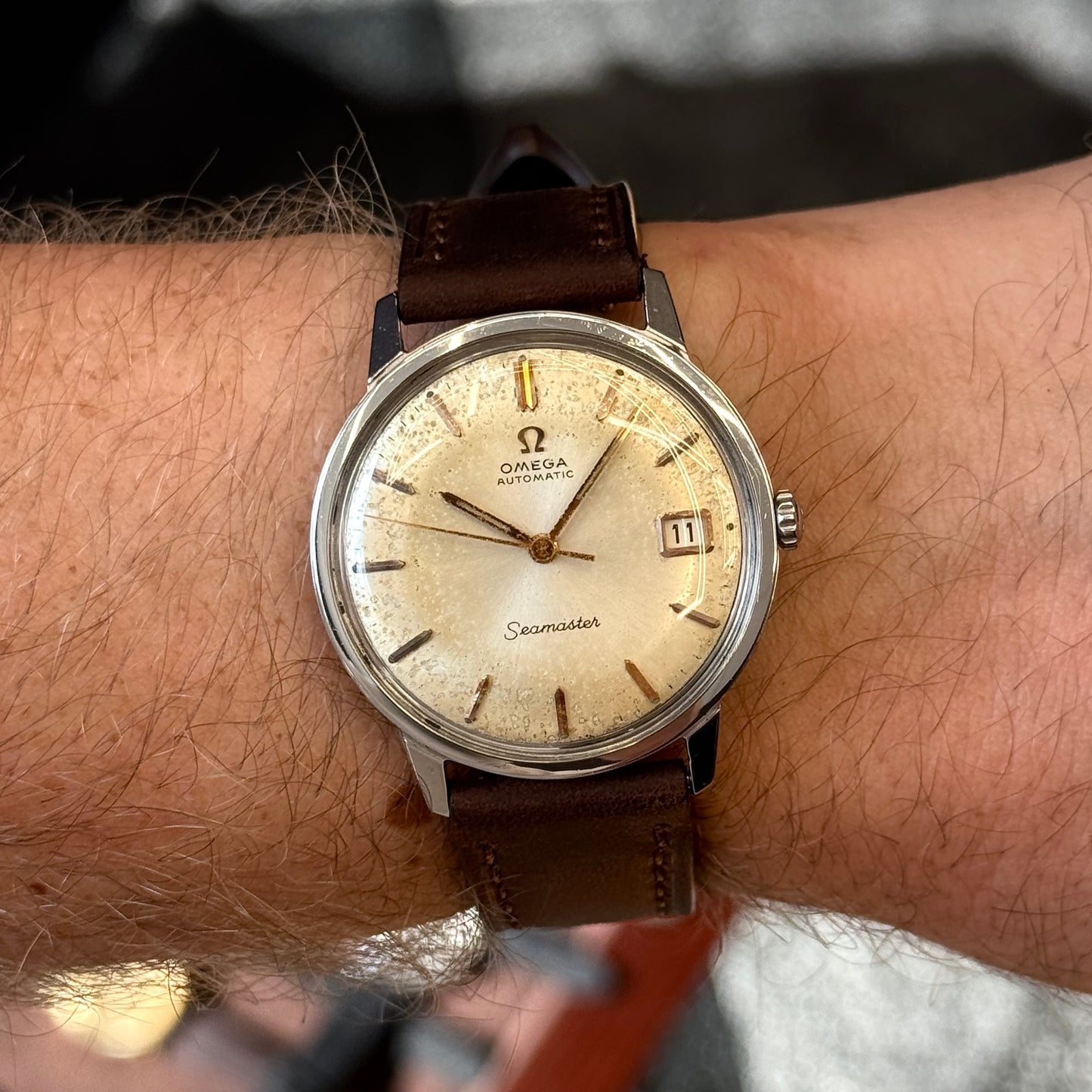 OMEGA Seamaster Automatic White Dial Patina 1965 [REF. 166.002]