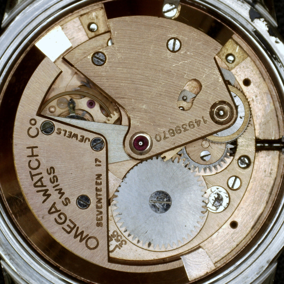 Omega Seamaster Calendar Automatic Steel White Gold Dial 1954 Serviced 10/2026 – Uhrwerk mit Gravur