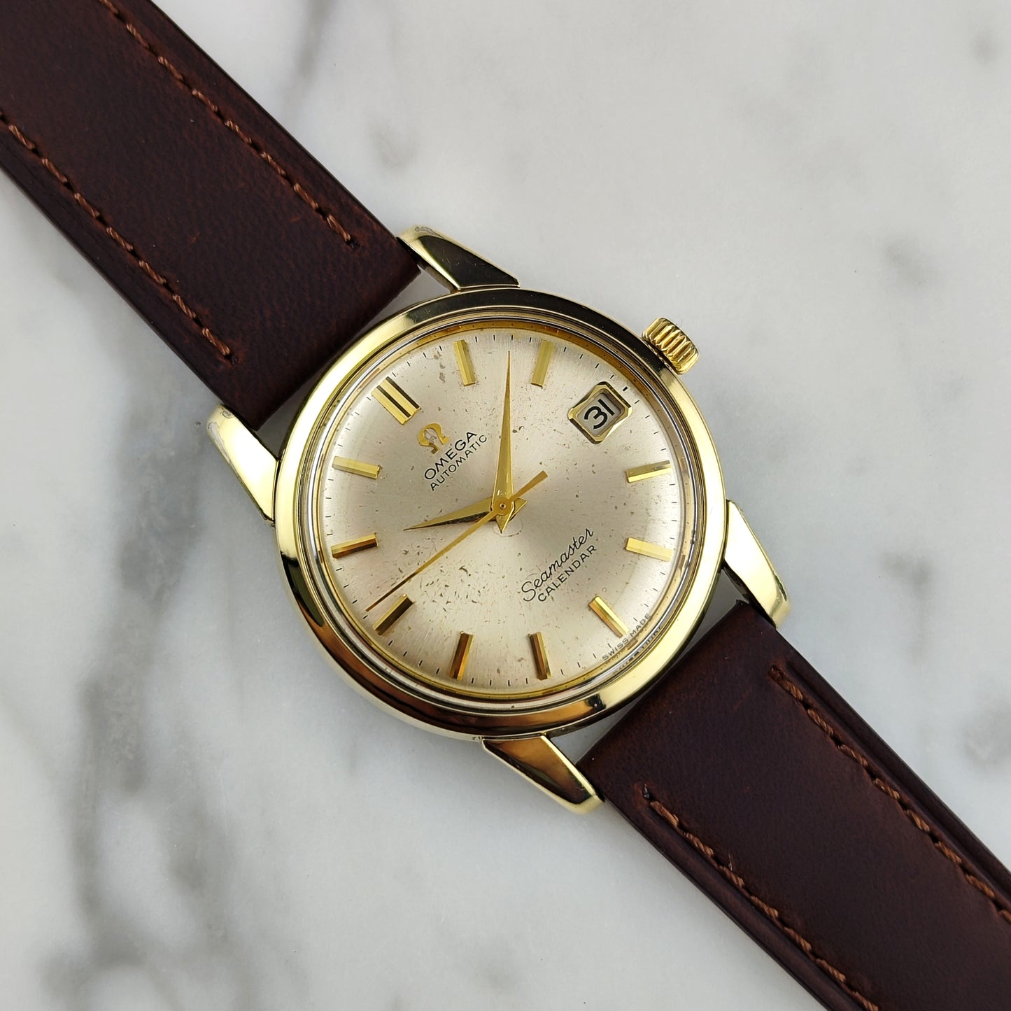 Omega Seamaster Calendar Gold White Dial 1956 [REF. 2849]