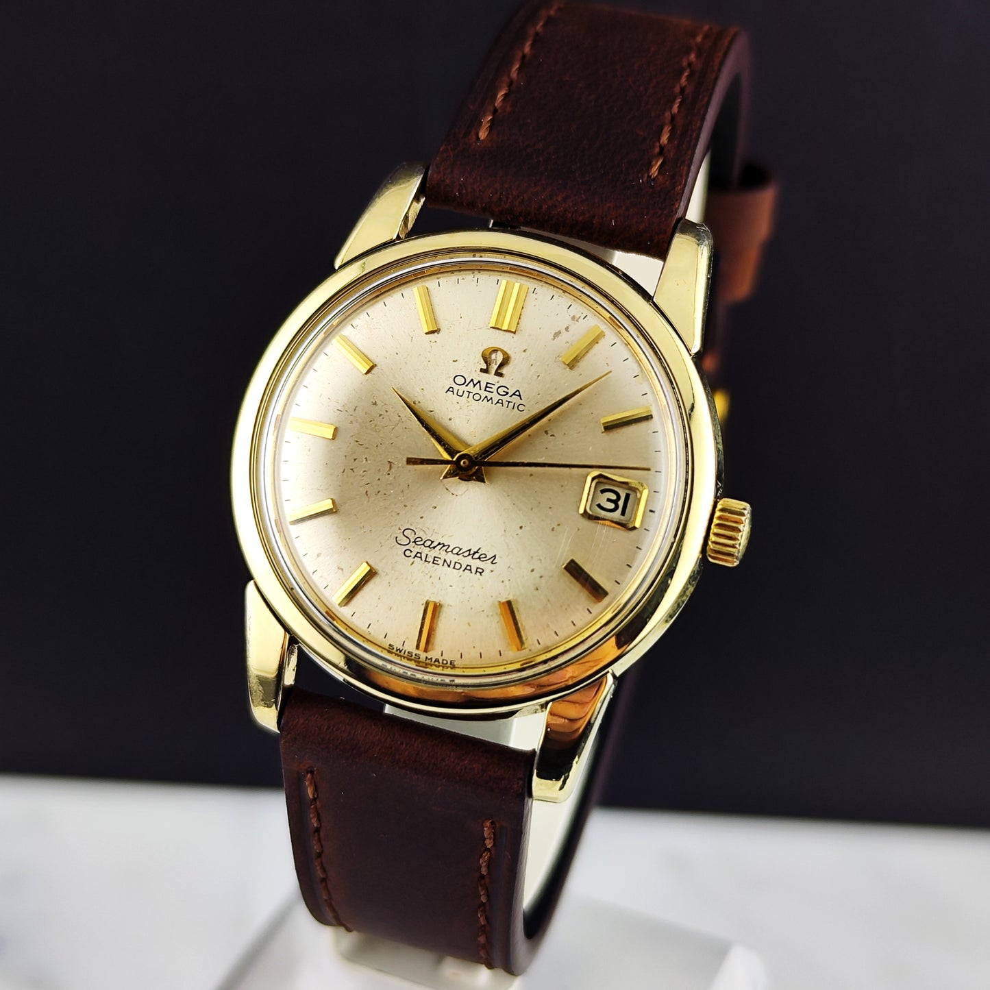 Omega Seamaster Calendar Gold White Dial 1956 [REF. 2849]