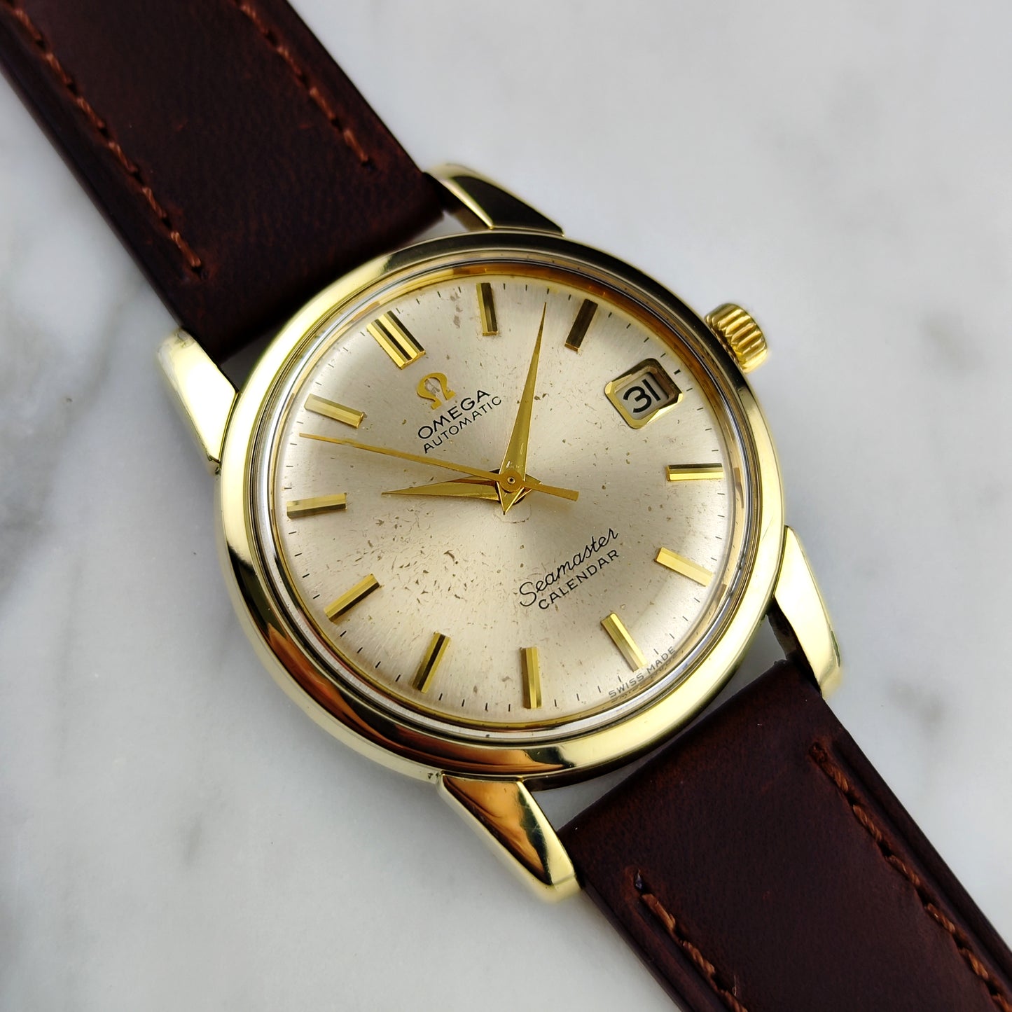 Omega Seamaster Calendar Gold White Dial 1956 [REF. 2849]