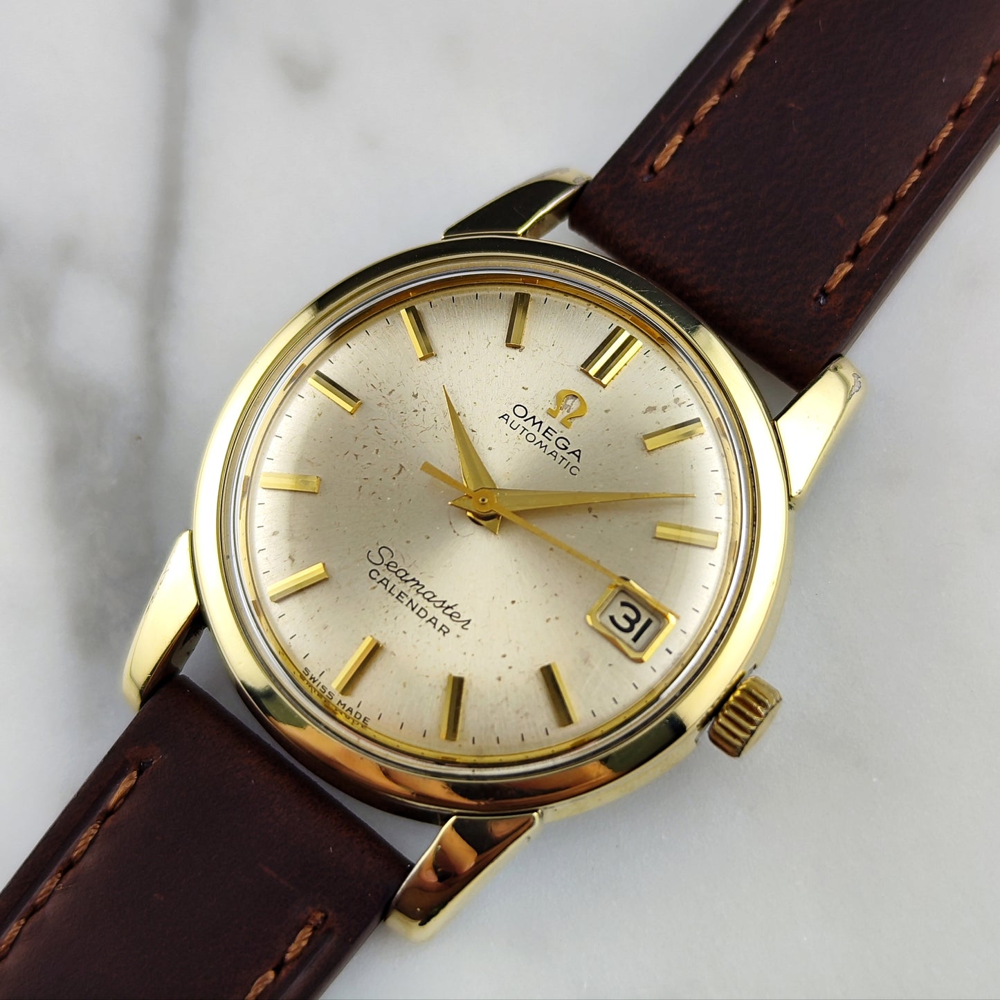 Omega Seamaster Calendar Gold White Dial 1956 [REF. 2849]