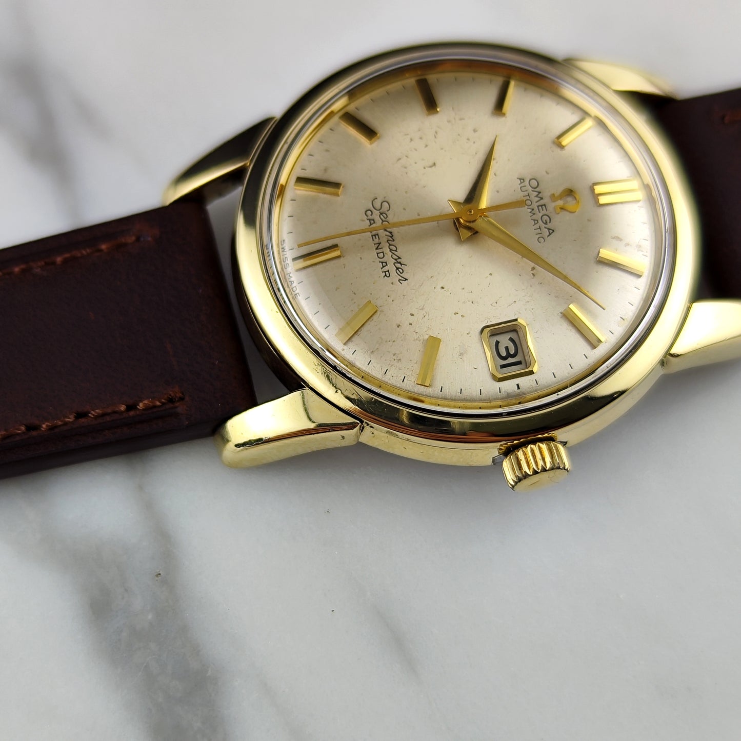 Omega Seamaster Calendar Gold White Dial 1956 [REF. 2849]