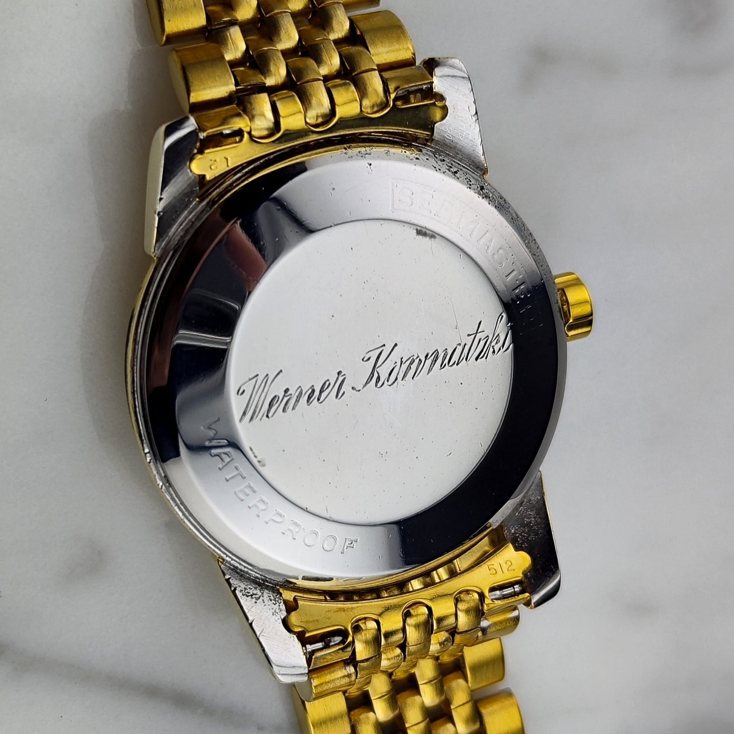 OMEGA Seamaster Calendar Gold White Dial Super Rare Signed Crystal [REF. 2849]