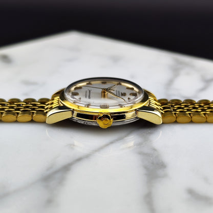 OMEGA Seamaster Calendar Gold White Dial Super Rare Signed Crystal [REF. 2849]