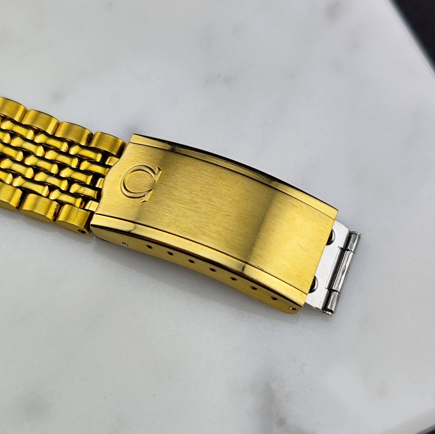 OMEGA Seamaster Calendar Gold White Dial Super Rare Signed Crystal [REF. 2849]