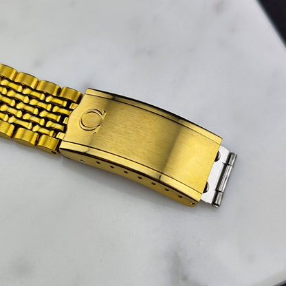 OMEGA Seamaster Calendar Gold White Dial Super Rare Signed Crystal [REF. 2849]