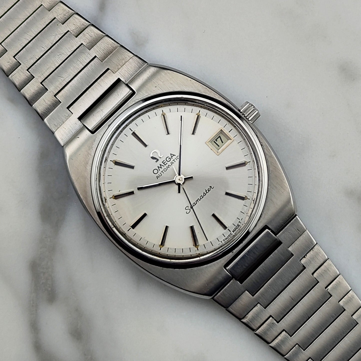 OMEGA Seamaster Date Steel Bracelet Serviced Signed Crystal [REF. 166.0206]