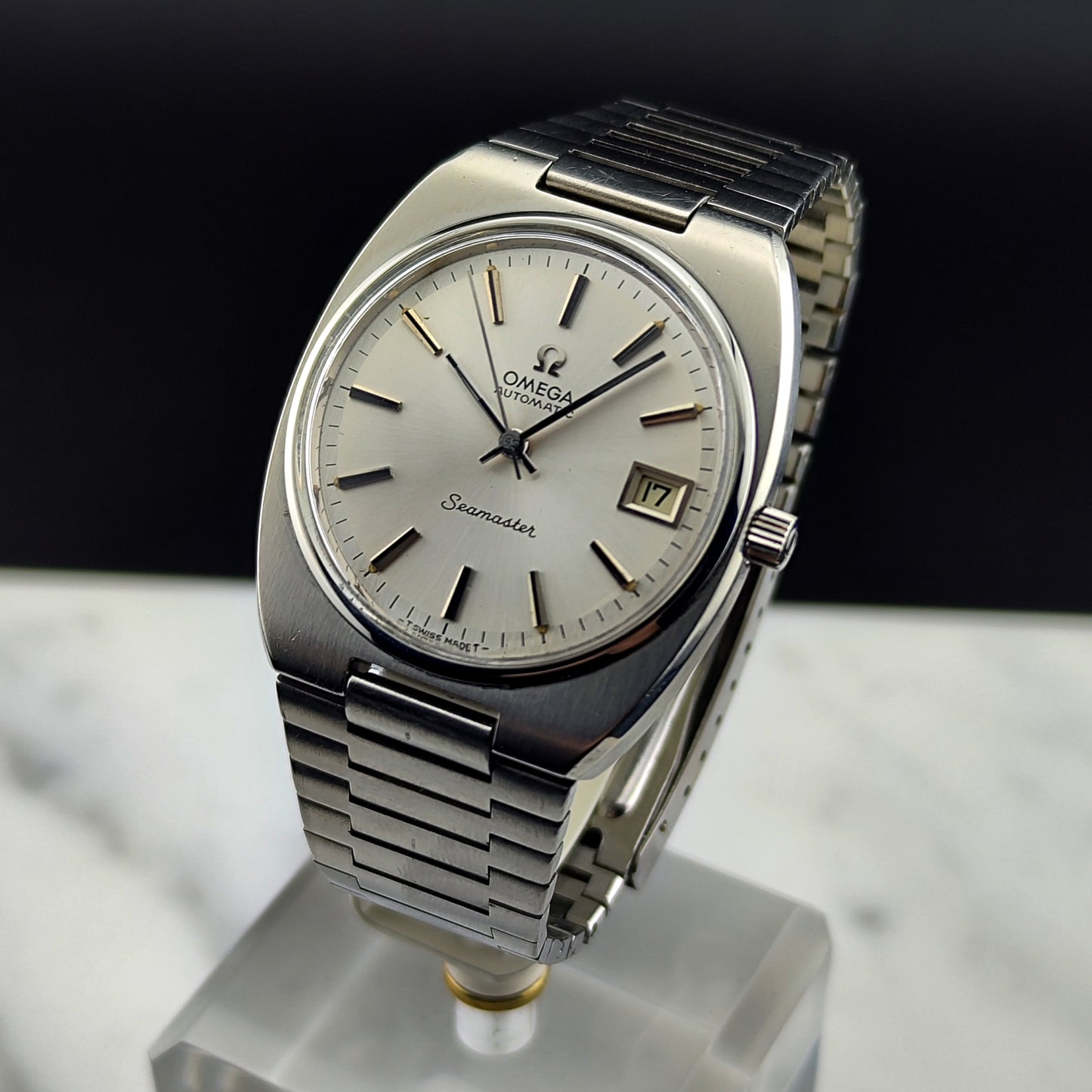 OMEGA Seamaster Date Steel Bracelet Serviced Signed Crystal [REF. 166.0206]