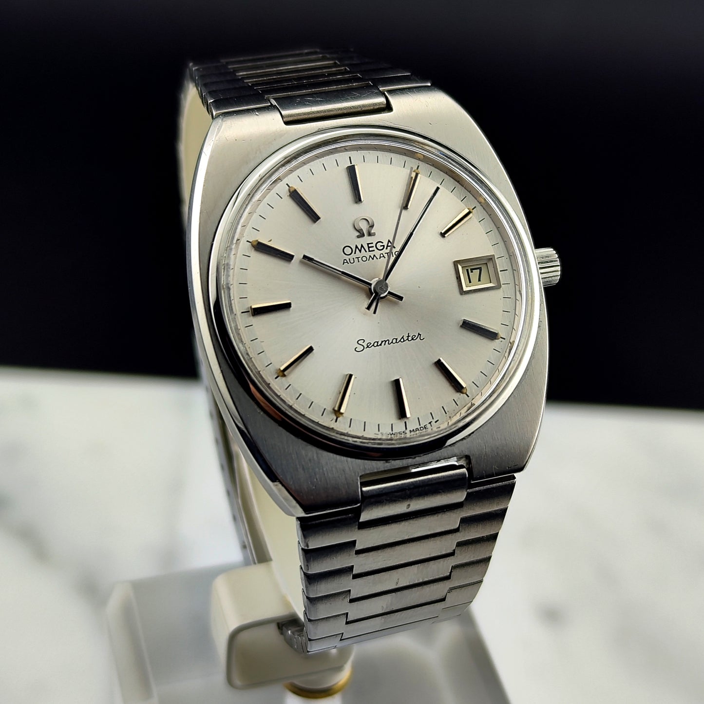 OMEGA Seamaster Date Steel Bracelet Serviced Signed Crystal [REF. 166.0206]