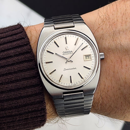 OMEGA Seamaster Date Steel Bracelet Serviced Signed Crystal [REF. 166.0206]