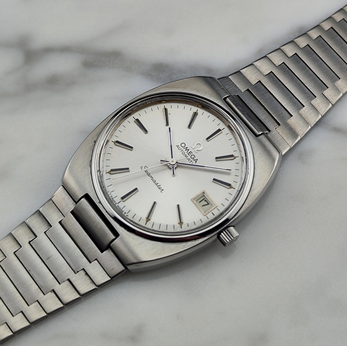 OMEGA Seamaster Date Steel Bracelet Serviced Signed Crystal [REF. 166.0206]