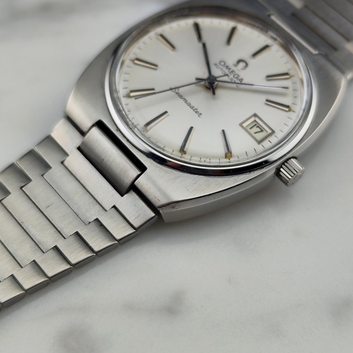 OMEGA Seamaster Date Steel Bracelet Serviced Signed Crystal [REF. 166.0206]