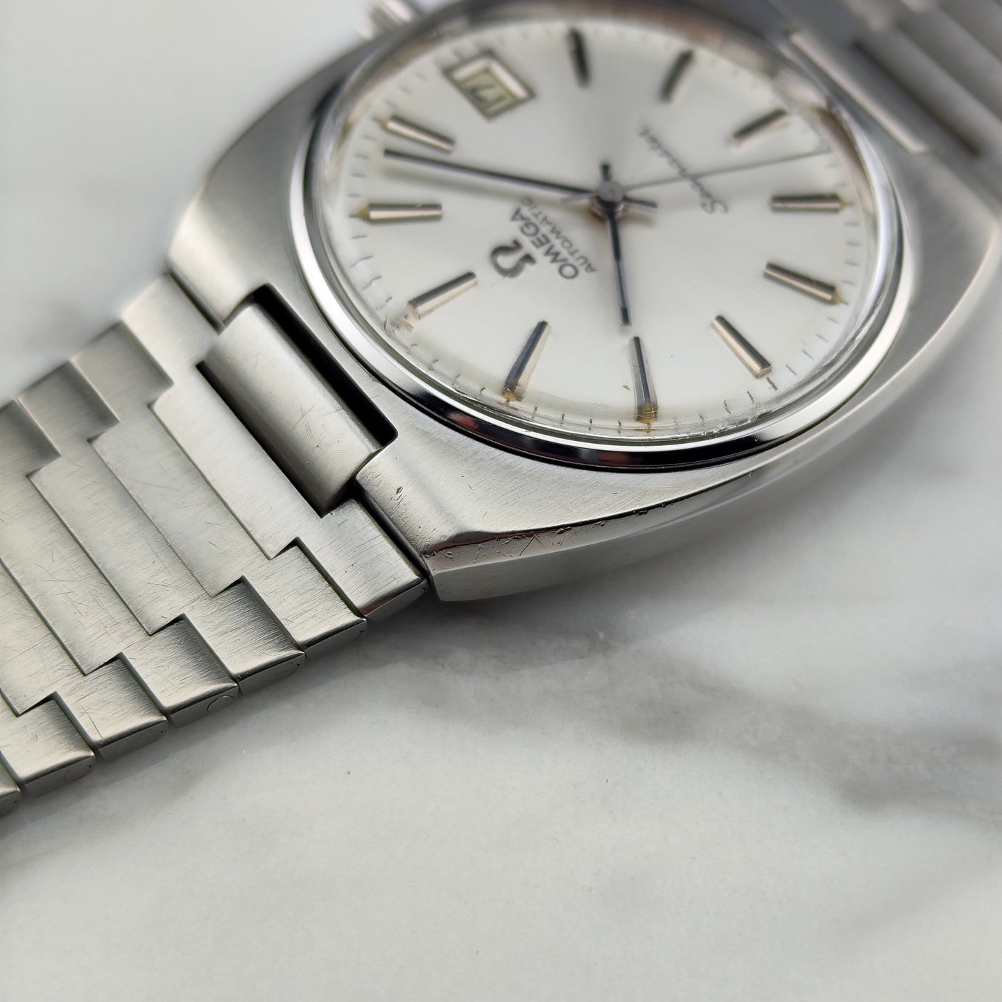 OMEGA Seamaster Date Steel Bracelet Serviced Signed Crystal [REF. 166.0206]